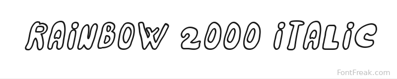 Rainbow 2000 Italic font preview