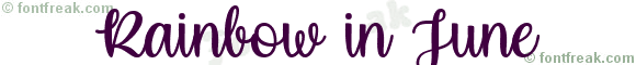 Rainbow in June font preview