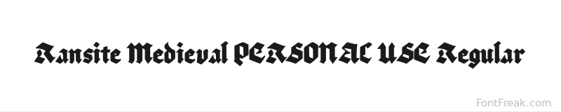 Ransite Medieval PERSONAL USE Regular font preview