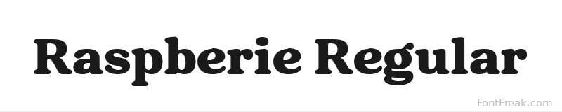 Raspberie Regular font preview