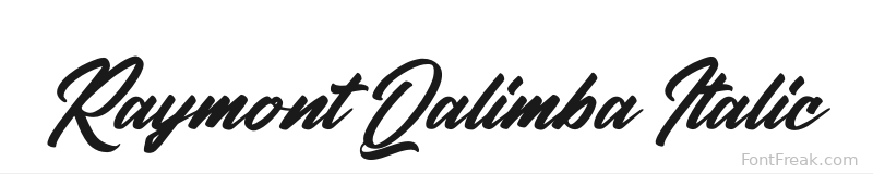 Raymont Qalimba Italic font preview