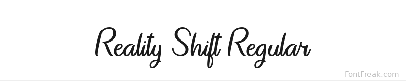 Reality Shift Regular font preview