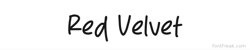 Red Velvet font preview