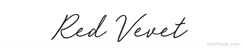 Red Vevet font preview