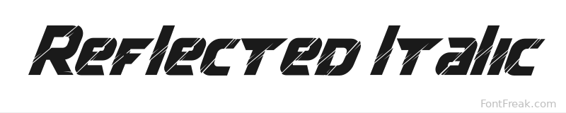 Reflected Italic font preview