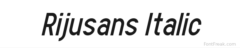 Rijusans Italic font preview