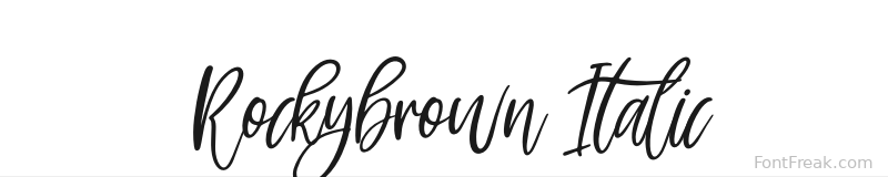 Rockybrown Italic font preview