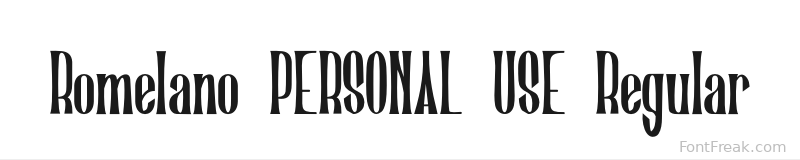 Romelano PERSONAL USE Regular font preview