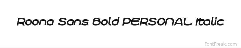 Roona Sans Bold PERSONAL Italic font preview