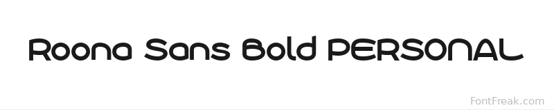 Roona Sans Bold PERSONAL font preview