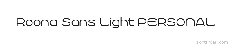 Roona Sans Light PERSONAL font preview