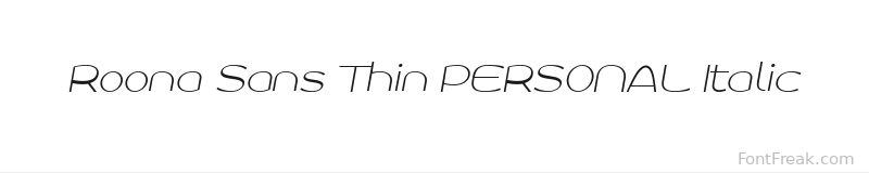 Roona Sans Thin PERSONAL Italic font preview