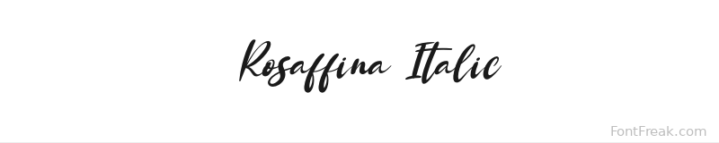 Rosaffina Italic font preview