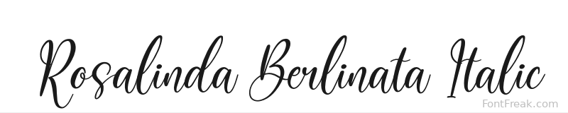 Rosalinda Berlinata Italic font preview