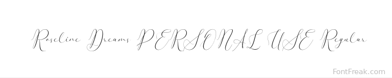 Roseline Dreams PERSONAL USE Regular font preview