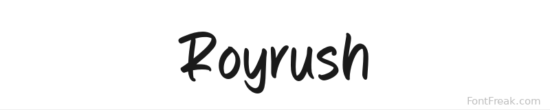 Royrush font preview
