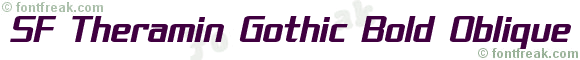 SF Theramin Gothic Bold Oblique