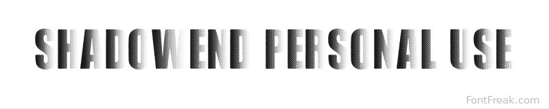 SHADOWEND PERSONAL USE font preview