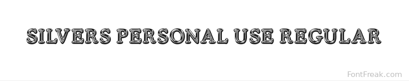 SILVERS PERSONAL USE Regular font preview