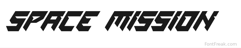 SPACE MISSION font preview