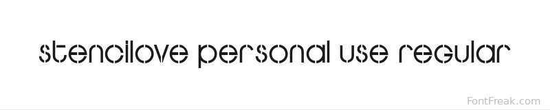 STENCILOVE PERSONAL USE Regular font preview