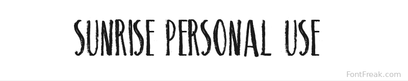 SUNRISE PERSONAL USE  font preview