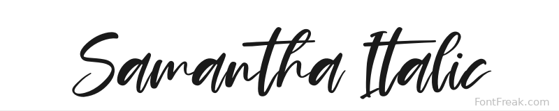 Samantha Italic font preview