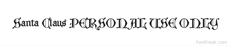 Santa Claus PERSONAL USE ONLY font preview