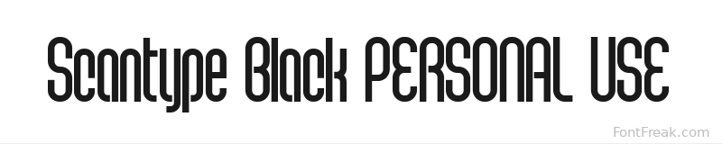 Scantype Black PERSONAL USE font preview