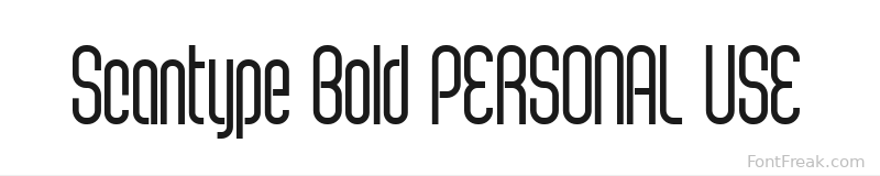 Scantype Bold PERSONAL USE font preview