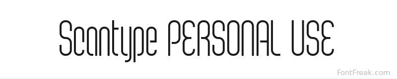 Scantype PERSONAL USE font preview