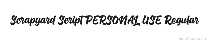 Scrapyard Script PERSONAL USE Regular font preview