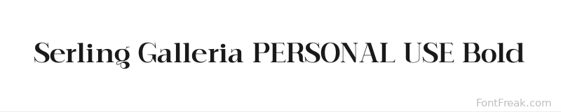 Serling Galleria PERSONAL USE Bold font preview