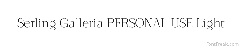 Serling Galleria PERSONAL USE Light font preview