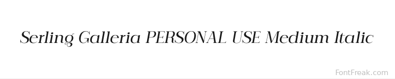 Serling Galleria PERSONAL USE Medium Italic font preview