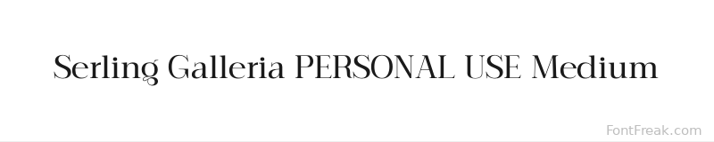 Serling Galleria PERSONAL USE Medium font preview