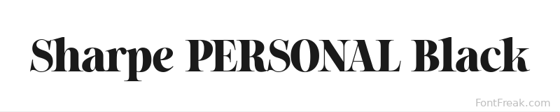 Sharpe PERSONAL Black font preview