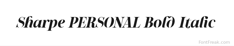 Sharpe PERSONAL Bold Italic font preview