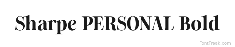 Sharpe PERSONAL Bold font preview