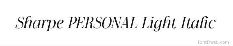 Sharpe PERSONAL Light Italic font preview