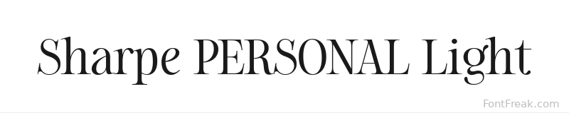 Sharpe PERSONAL Light font preview