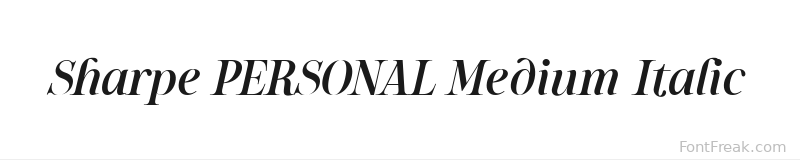 Sharpe PERSONAL Medium Italic font preview