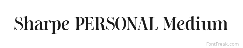 Sharpe PERSONAL Medium font preview