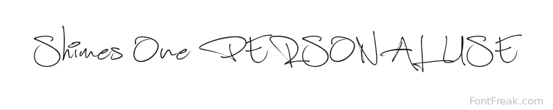 Shimes One PERSONAL USE font preview