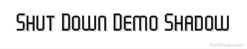 Shut Down Demo Shadow font preview