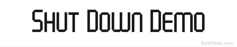 Shut Down Demo font preview