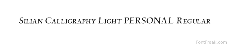 Silian Calligraphy Light PERSONAL Regular font preview