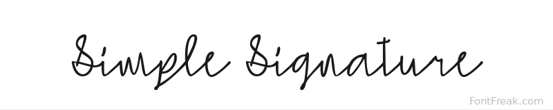 Simple Signature font preview