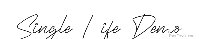Single Life Demo font preview