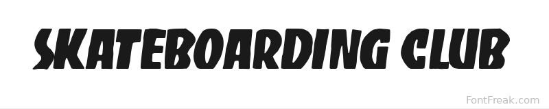 Skateboarding Club font preview